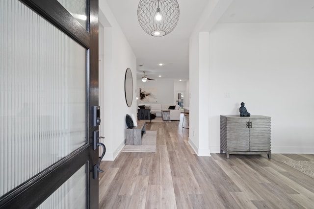 18615 Parkland Xing, Cypress, TX 77433 - entrance foyer with wood finished floors and recessed lighting