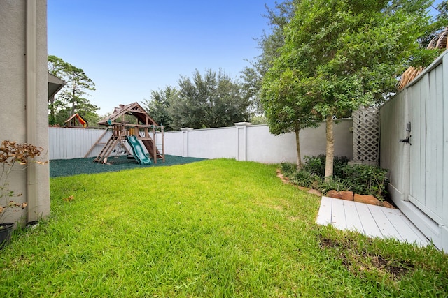 1302 Westview Garden Ct, Houston, TX 77055 - fenced backyard with a playground