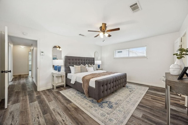 5515 Dumfries Dr, Houston, TX 77096 - bedroom with dark wood-style flooring and a ceiling fan