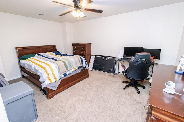 8222 Pastel Dawn Trce, Houston, TX 77049 - bedroom featuring carpet, a desk, and a ceiling fan