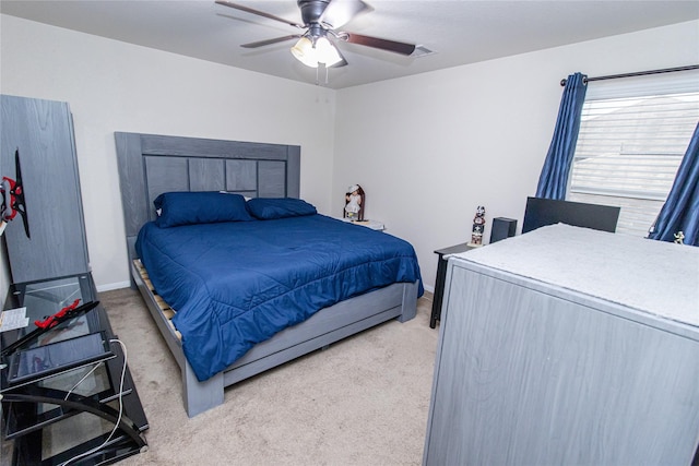 8222 Pastel Dawn Trce, Houston, TX 77049 - bedroom featuring light colored carpet and a ceiling fan