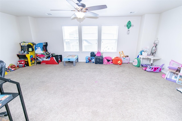8222 Pastel Dawn Trce, Houston, TX 77049 - playroom featuring carpet floors and a ceiling fan