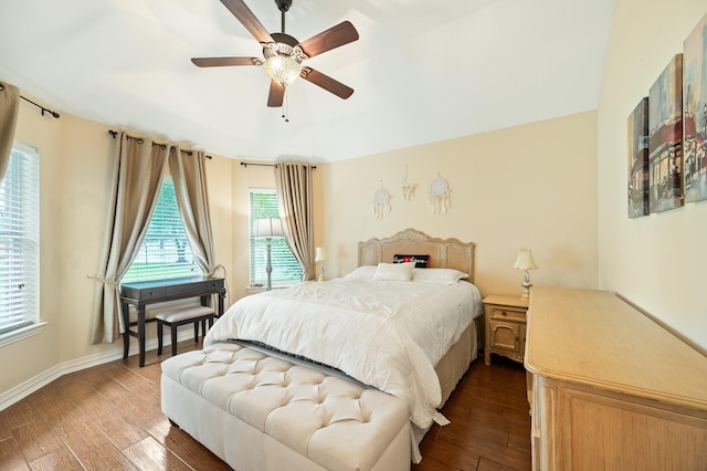 16018 Lower Lake Dr, Cypress, TX 77433 - bedroom featuring dark wood-type flooring and a ceiling fan