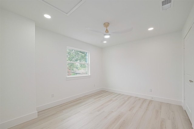 17802 Poppy Trails Ln, Houston, TX 77084 - spare room featuring light wood finished floors, recessed lighting, and ceiling fan