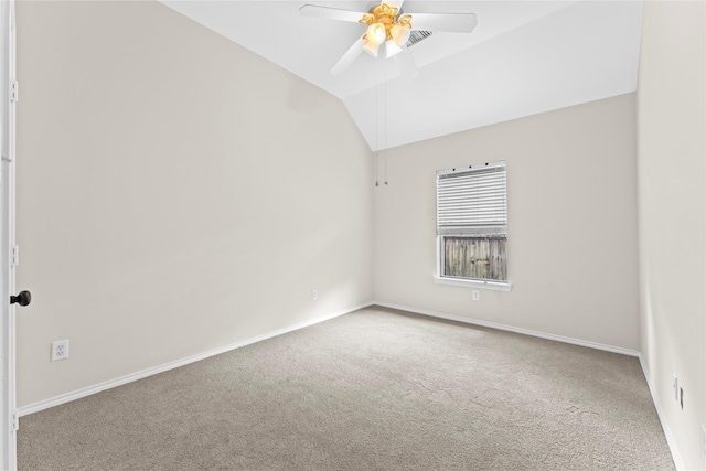 3406 Mcmahon Way, Missouri City, TX 77459 - carpeted empty room with a ceiling fan and vaulted ceiling