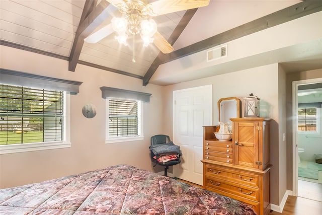 24917 W Christine Dr, Splendora, TX 77372 - bedroom featuring multiple windows, wood ceiling, ceiling fan, and wood finished floors