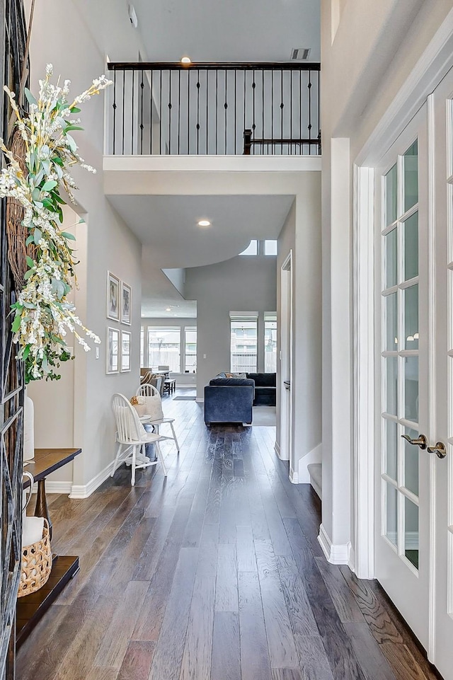28606 Royal Pines Ct, Fulshear, TX 77441 - entrance foyer featuring wood finished floors and a high ceiling