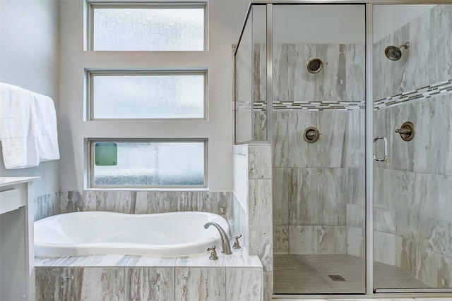 28606 Royal Pines Ct, Fulshear, TX 77441 - full bathroom featuring a bath and a stall shower