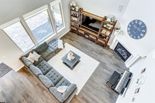 28606 Royal Pines Ct, Fulshear, TX 77441 - living room with wood finished floors and baseboards