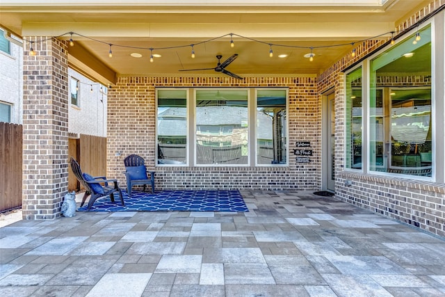 28606 Royal Pines Ct, Fulshear, TX 77441 - view of patio / terrace with a ceiling fan