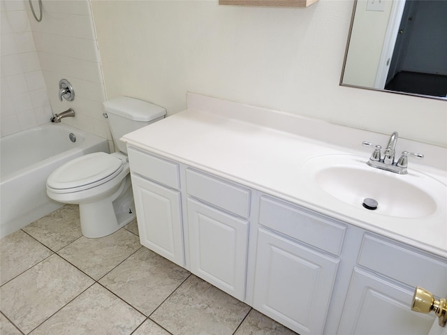 15311 Streetcar Ct, Cypress, TX 77429 - bathroom with vanity, washtub / shower combination, and tile patterned flooring