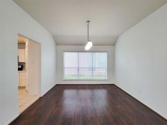 15311 Streetcar Ct, Cypress, TX 77429 - empty room with lofted ceiling and wood finished floors