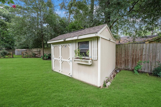 15638 Charolais Dr, Cypress, TX 77429 - view of shed featuring a fenced backyard