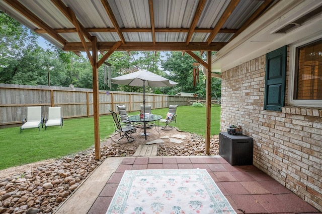 15638 Charolais Dr, Cypress, TX 77429 - fenced backyard featuring a patio area and outdoor dining area