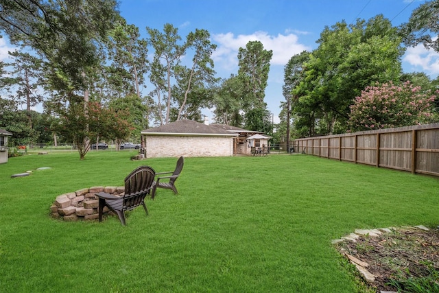 15638 Charolais Dr, Cypress, TX 77429 - view of yard featuring a fire pit