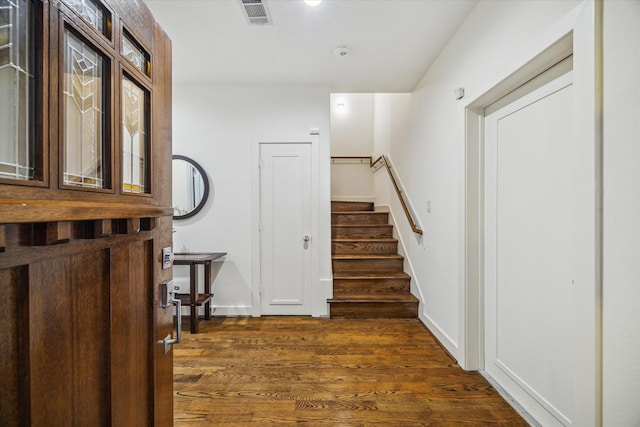 6410 Rodrigo St Unit B, Houston, TX 77007 - stairway with wood finished floors and baseboards