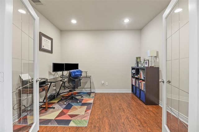 3834 Trophy Ridge Dr, Spring, TX 77386 - office space featuring wood finished floors and recessed lighting