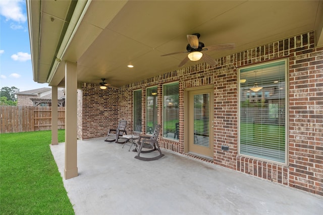 3834 Trophy Ridge Dr, Spring, TX 77386 - view of patio / terrace with ceiling fan