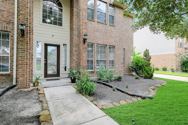 3705 Canterbury Park Dr, Pearland, TX 77584 - entrance to property with brick siding and a lawn