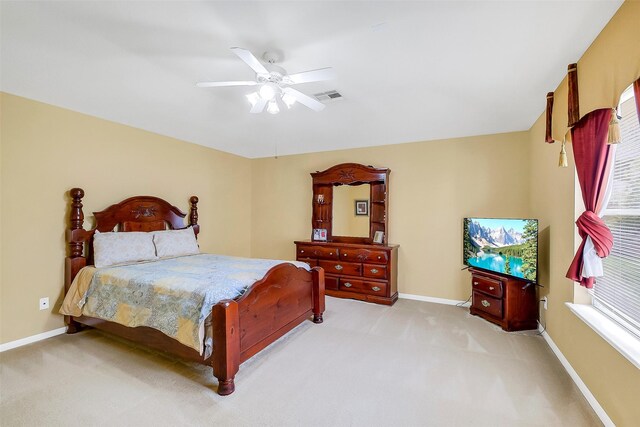 3705 Canterbury Park Dr, Pearland, TX 77584 - bedroom featuring light colored carpet and ceiling fan