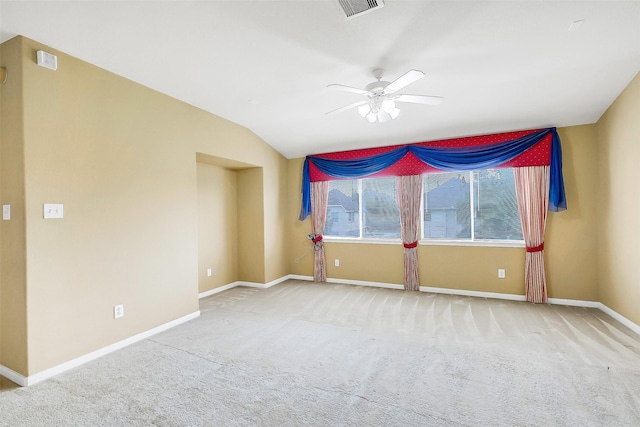3705 Canterbury Park Dr, Pearland, TX 77584 - empty room with carpet flooring, ceiling fan, and lofted ceiling