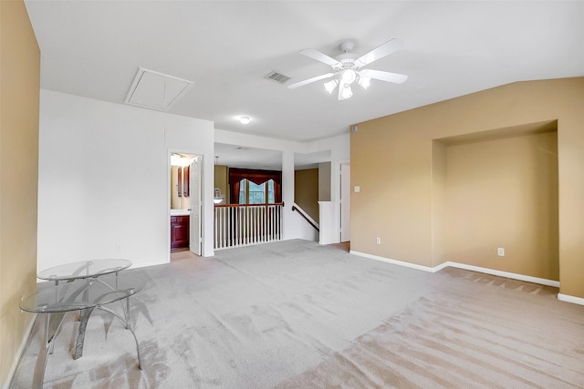 3705 Canterbury Park Dr, Pearland, TX 77584 - unfurnished room with attic access, carpet flooring, and a ceiling fan