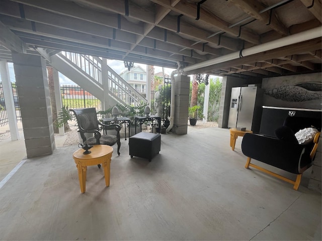 6625 Morris, Galveston, TX 77551 - view of patio / terrace with stairs