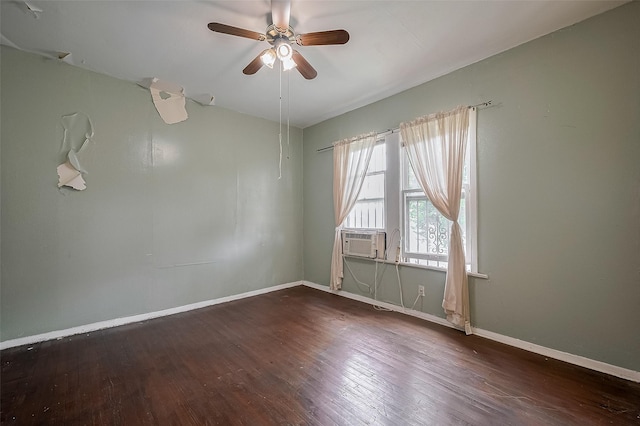 512 Threlkeld St, Houston, TX 77007 - unfurnished room featuring wood finished floors, a ceiling fan, and cooling unit