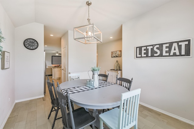 24218 Birchwood Creek Ct, Spring, TX 77389 - dining room featuring a chandelier, ceiling fan, recessed lighting, and light wood-style flooring