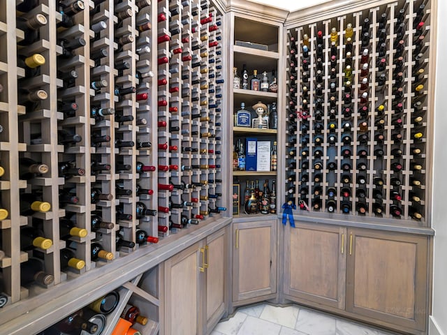 518 Hallie Dr, Houston, TX 77024 - wine room with light marble finish floors