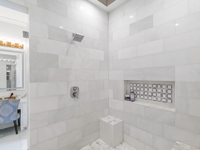 518 Hallie Dr, Houston, TX 77024 - bathroom with tiled shower