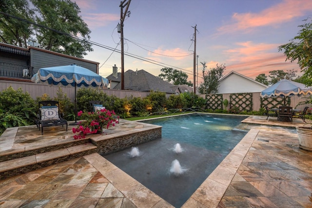 7614 Brykerwoods Dr, Houston, TX 77055 - view of pool featuring a patio area and a fenced backyard