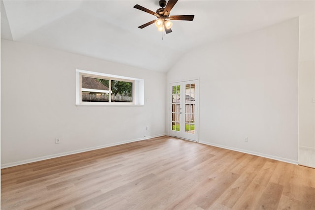 1714 Regal Blue Ct, Fresno, TX 77545 - unfurnished room featuring vaulted ceiling, ceiling fan, and light wood-type flooring