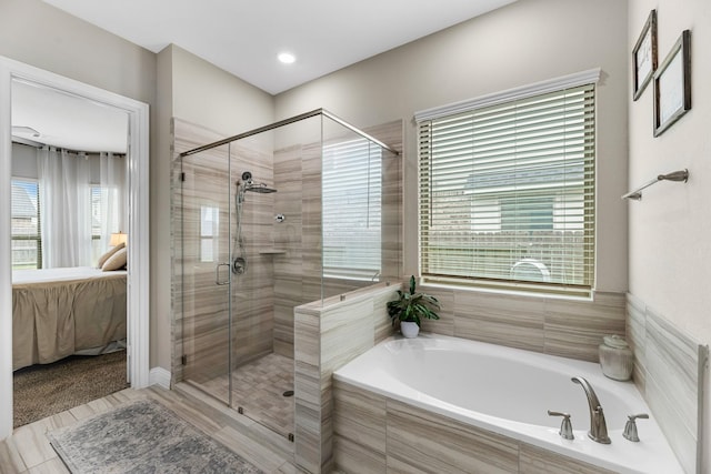1926 Kingston Meadow Ln, Katy, TX 77494 - ensuite bathroom with a garden tub and a stall shower