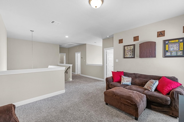 1926 Kingston Meadow Ln, Katy, TX 77494 - living room with carpet and attic access