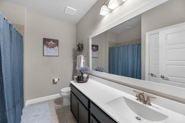 1926 Kingston Meadow Ln, Katy, TX 77494 - bathroom featuring vanity, tile patterned floors, and a shower with curtain