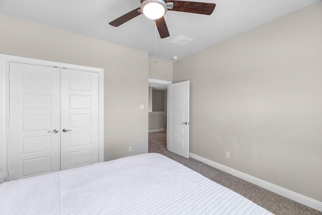 1926 Kingston Meadow Ln, Katy, TX 77494 - bedroom with carpet, a closet, and ceiling fan