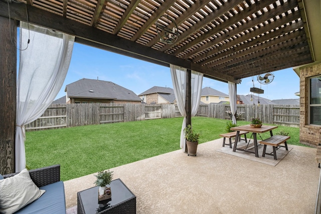 1926 Kingston Meadow Ln, Katy, TX 77494 - fenced backyard featuring a pergola, a patio, and outdoor dining area