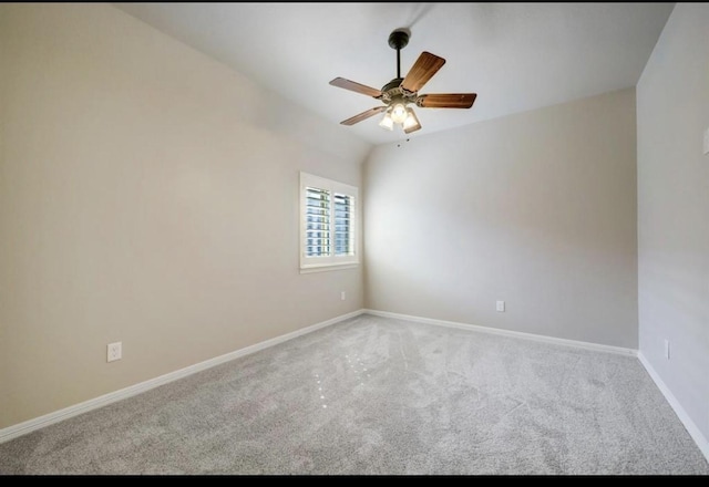 5011 Anthony Springs Ln, Sugar Land, TX 77479 - carpeted empty room with a ceiling fan and vaulted ceiling