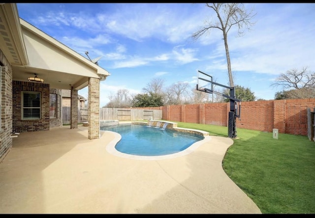 5011 Anthony Springs Ln, Sugar Land, TX 77479 - view of swimming pool with a fenced backyard and a patio area