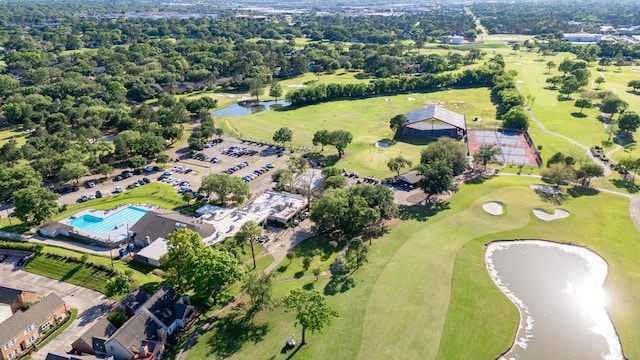 7306 Creek Crest Dr, Houston, TX 77095 - aerial view of property's location featuring a nearby body of water and a golf club