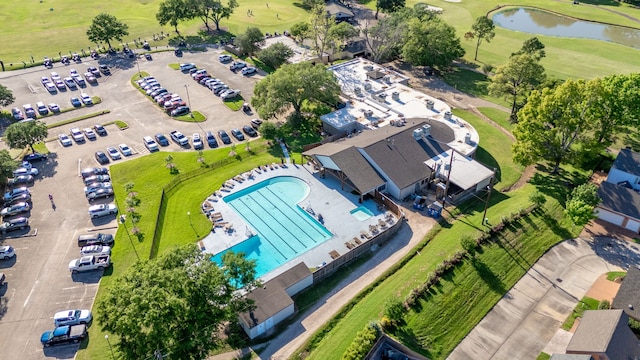 7306 Creek Crest Dr, Houston, TX 77095 - bird's eye view of a golf club and a large body of water
