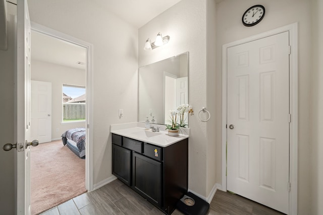 14722 Ruddy Duck Ln, Houston, TX 77049 - ensuite bathroom with vanity and wood finished floors