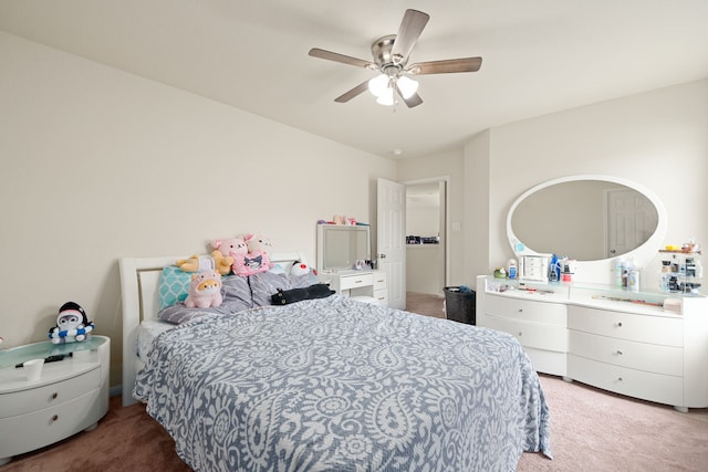 14722 Ruddy Duck Ln, Houston, TX 77049 - bedroom with light carpet and ceiling fan
