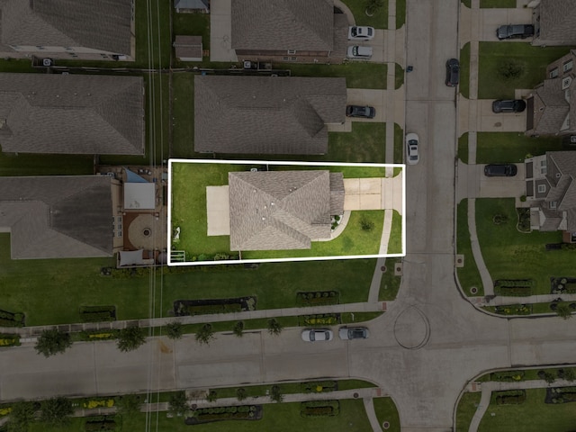 14722 Ruddy Duck Ln, Houston, TX 77049 - aerial view of residential area with property parcel outlined