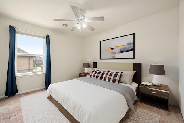 14722 Ruddy Duck Ln, Houston, TX 77049 - bedroom featuring light carpet and ceiling fan