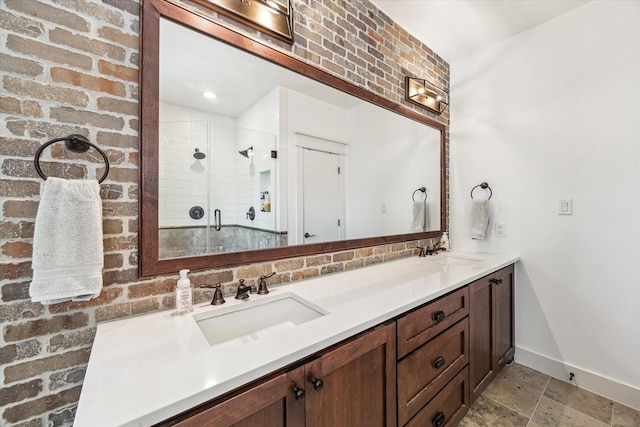 1422 Rosedale St, Houston, TX 77004 - full bathroom featuring double vanity and a shower stall