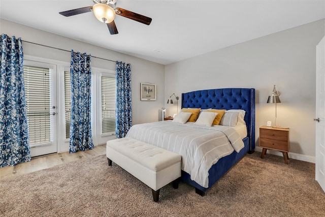 1002 Shepherd Oaks Dr, Houston, TX 77018 - bedroom with access to exterior and ceiling fan