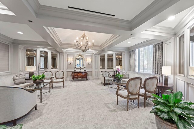 5555 Del Monte Dr Unit T24, Houston, TX 77056 - community lobby featuring crown molding, a decorative wall, and coffered ceiling