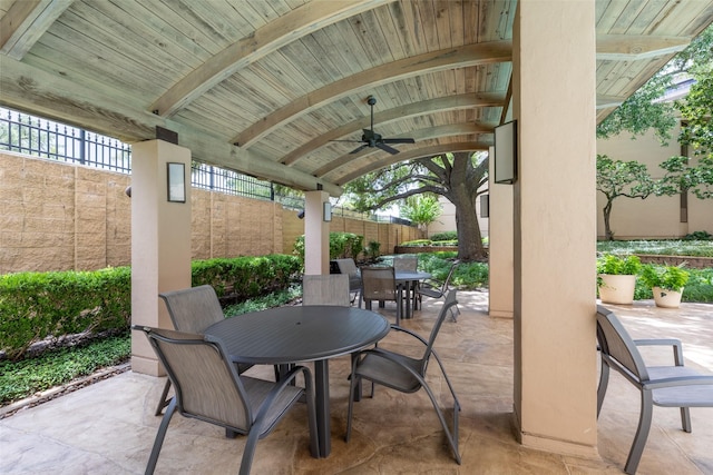 5555 Del Monte Dr Unit T24, Houston, TX 77056 - view of patio / terrace featuring outdoor dining area and a ceiling fan